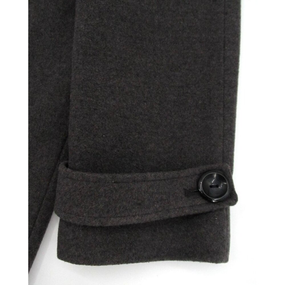 Vintage Jones New York Overcoat Womens Sz 12 Charcoal Gray Wool Lined Button Up - Picture 13 of 16
